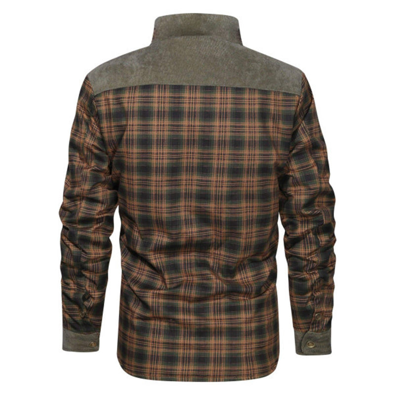 Vintage Check Panels Warm Wanderer Printed Men Jacket