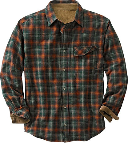 بالإضافة إلى حجم قميص منقوش قميص طويل الأكمام فضفاضة باللون الأحمر