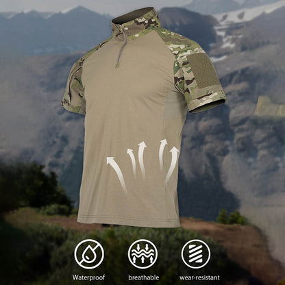 T-shirt de camiseta de combate G4 Treinamento de camuflagem de camiseta tática de manga curta
