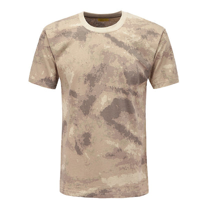 Camuflagem camisetas táticas de secagem masculina de manga curta