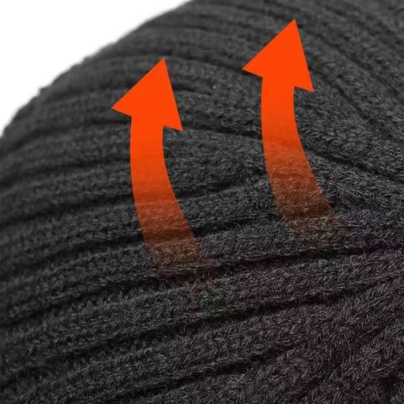 Men's Knitted Fleece Thickened Warm Ear Protection Hat With Brim