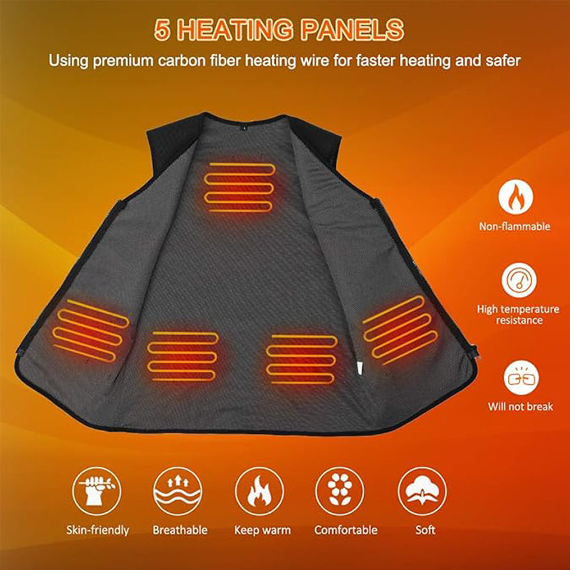 USB Rechargeable Warm Electrically Heated Vest Outdoor Hiking For Men And Women Hunting Camping Skiing Riding