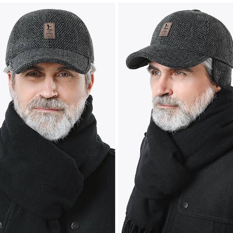 Men's Fleece Thickened Windproof Earmuffs Outdoor Travel Casual Hats