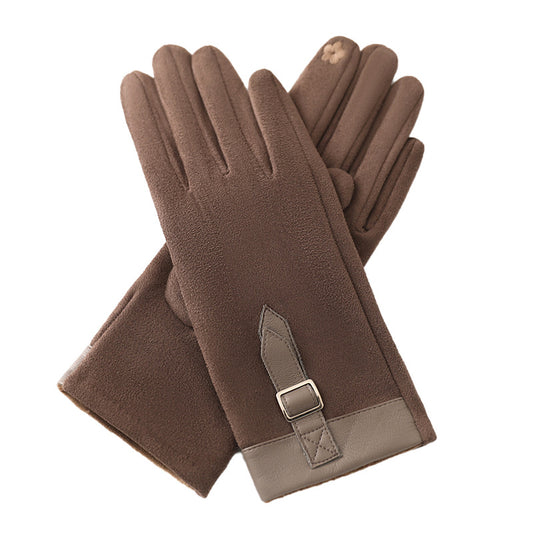 Women's Stylish Buckle-Strap Gloves
