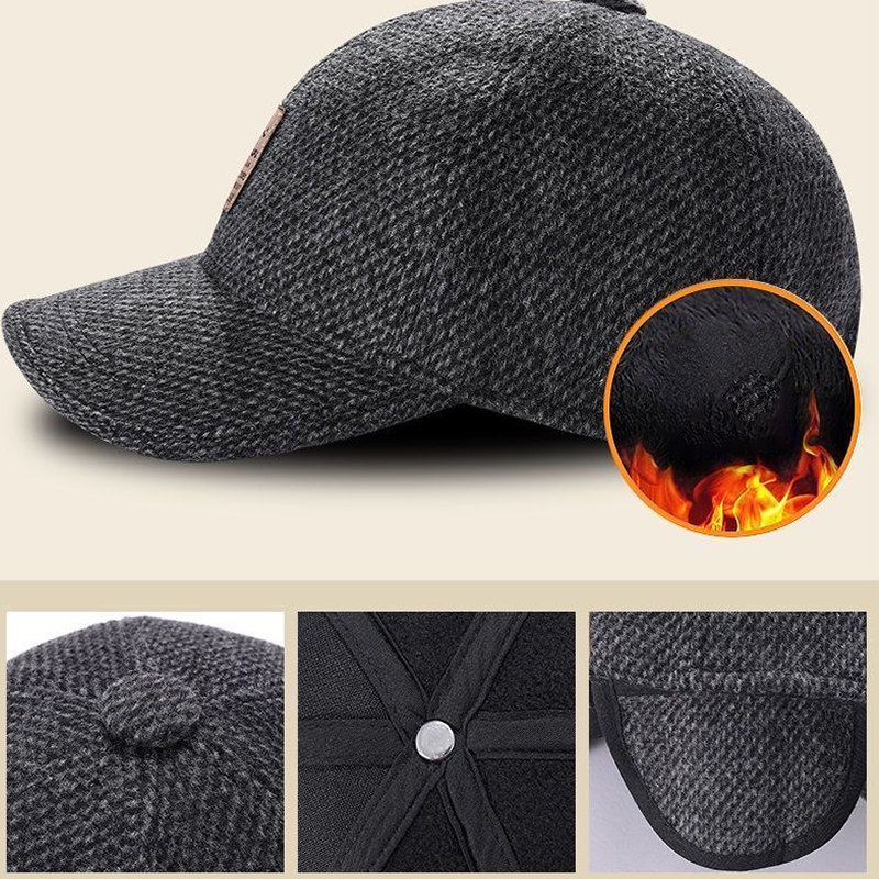 Men's Fleece Thickened Windproof Earmuffs Outdoor Travel Casual Hats
