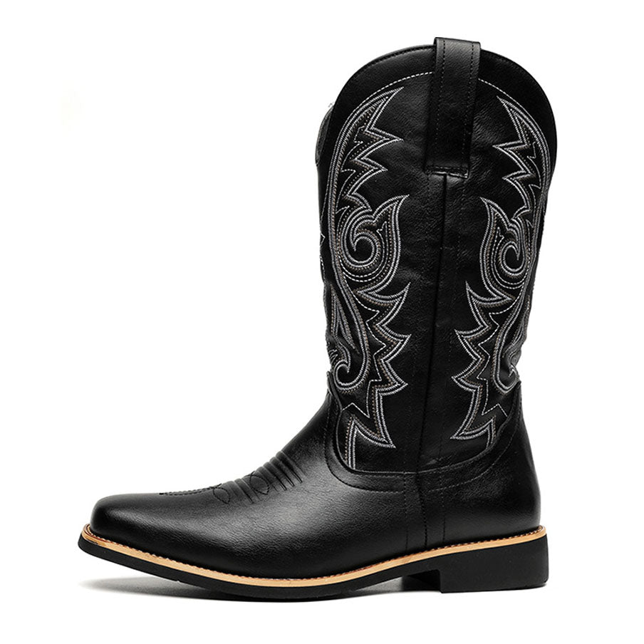 Men's Western Cowboy Embroidery Tree Camouflage Boots