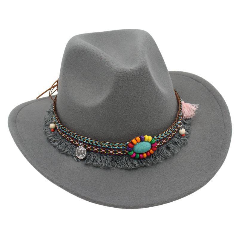 Unisex Western Cowboy Outdoor Felt Hat Sun Hat
