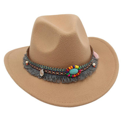 Unisex Western Cowboy Outdoor Felt Hat Sun Hat