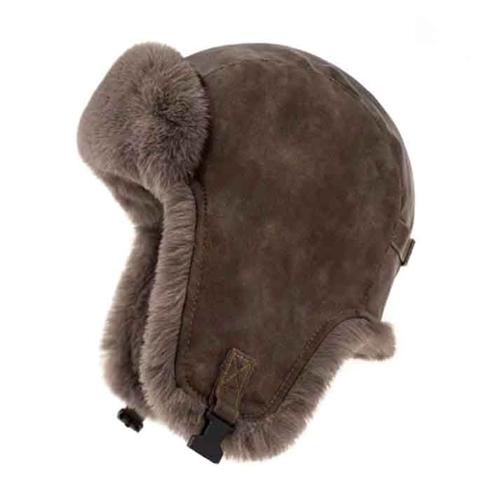 Unisex Winter Thickened Aviator Warm Windproof Leather Plush Hunting Cycling Trapper Hats