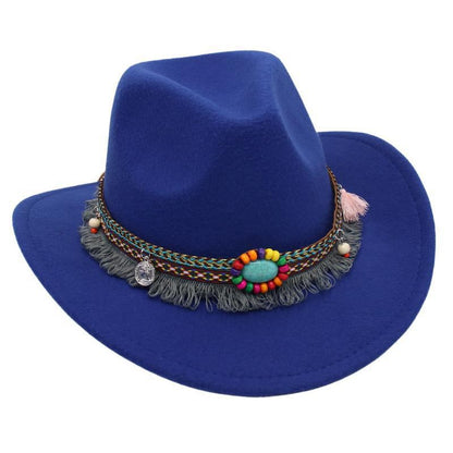 Unisex Western Cowboy Outdoor Felt Hat Sun Hat