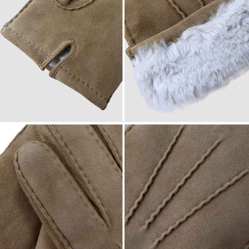 Unisex Fur Winter Sheepskin Five-finger Enlarged Thickened Foreign Trade Gloves