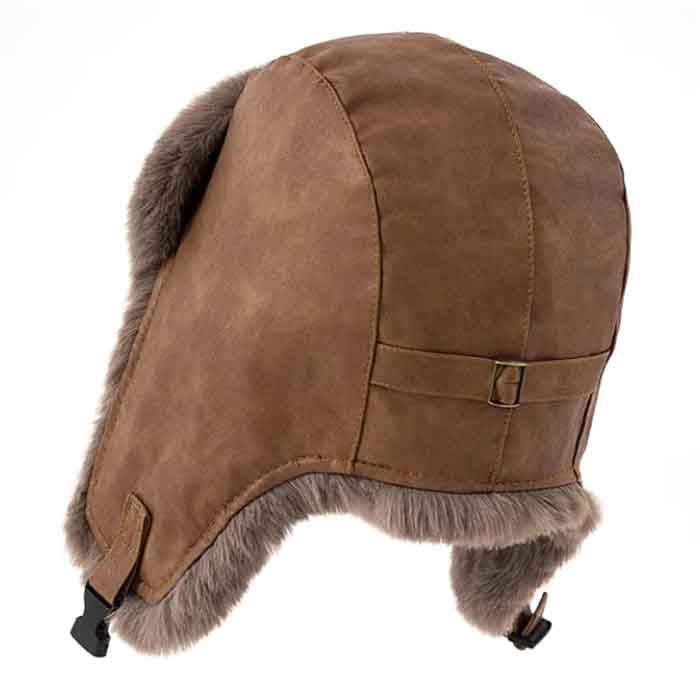 Unisex Winter Thickened Aviator Warm Windproof Leather Plush Hunting Cycling Trapper Hats