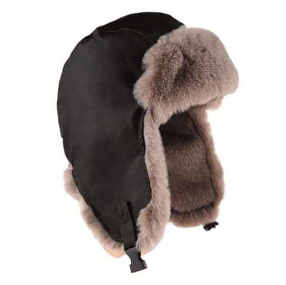 Unisex Winter Thickened Aviator Warm Windproof Leather Plush Hunting Cycling Trapper Hats