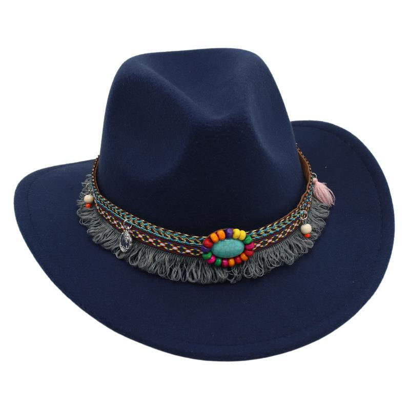 Unisex Western Cowboy Outdoor Felt Hat Sun Hat