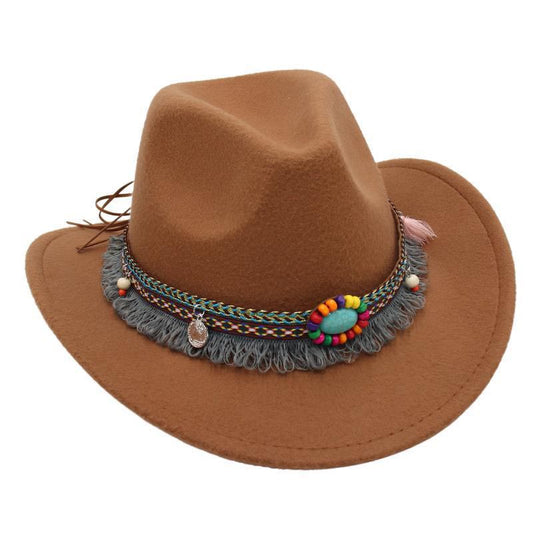 Unisex Western Cowboy Outdoor Felt Hat Sun Hat
