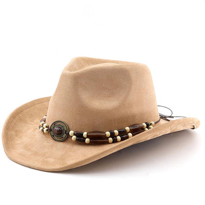 Unisex Western Cowboy Outdoor Suede Felt Hat Sun Protection Hat