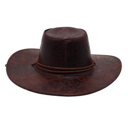 Unisex Western Cowboy Outdoor Visor Leather Hat