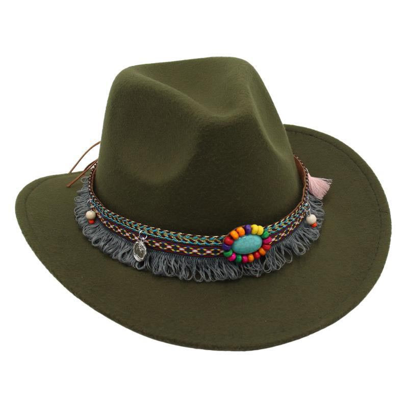 Unisex Western Cowboy Outdoor Felt Hat Sun Hat