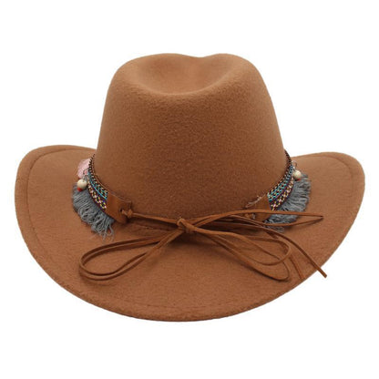 Unisex Western Cowboy Outdoor Felt Hat Sun Hat