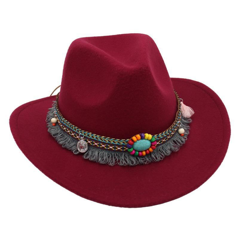 Unisex Western Cowboy Outdoor Felt Hat Sun Hat