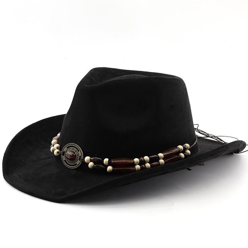 Unisex Western Cowboy Outdoor Suede Felt Hat Sun Protection Hat
