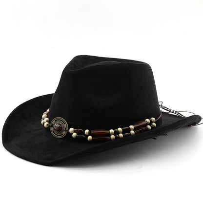 Unisex Western Cowboy Outdoor Suede Felt Hat Sun Protection Hat