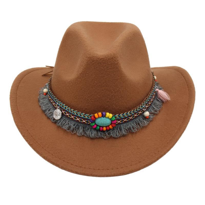 Unisex Western Cowboy Outdoor Felt Hat Sun Hat