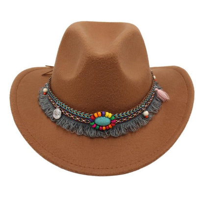 Unisex Western Cowboy Outdoor Felt Hat Sun Hat