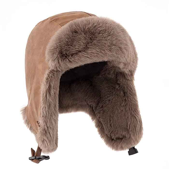 Unisex Winter Thickened Aviator Warm Windproof Leather Plush Hunting Cycling Trapper Hats