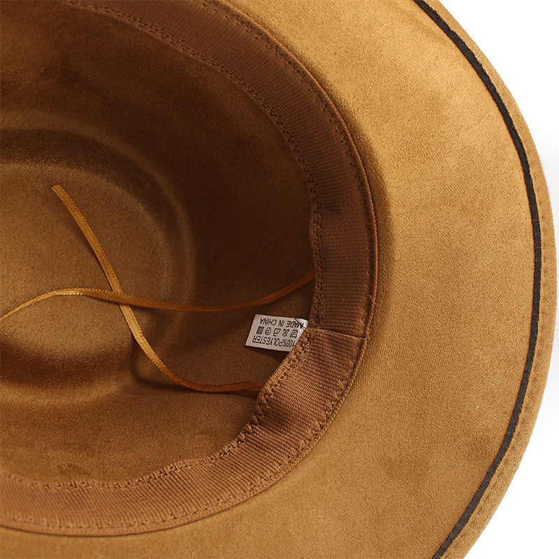 Unisex Vintage Western Cowboy Bohemian Suede Rolled Brim Hat