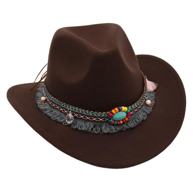 Unisex Western Cowboy Outdoor Felt Hat Sun Hat
