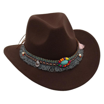 Unisex Western Cowboy Outdoor Felt Hat Sun Hat