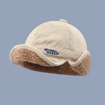 Unisex Autumn And Winter Lamb Wool Thickened Warm Duck Tongue Ear Cycling Flight Hat