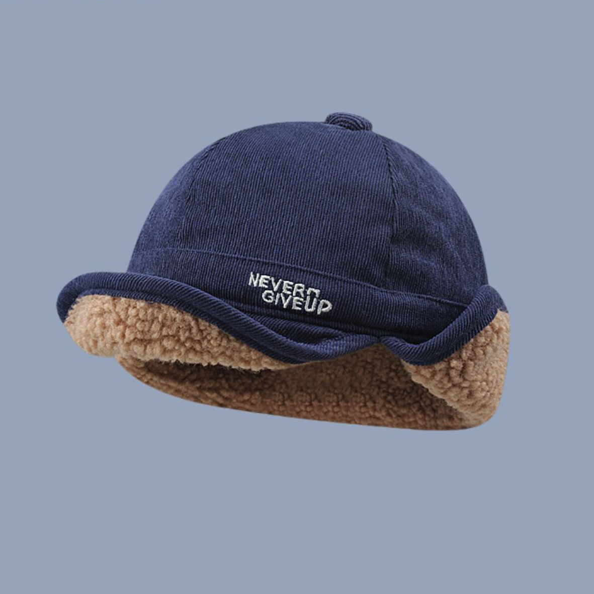 Unisex Autumn And Winter Lamb Wool Thickened Warm Duck Tongue Ear Cycling Flight Hat