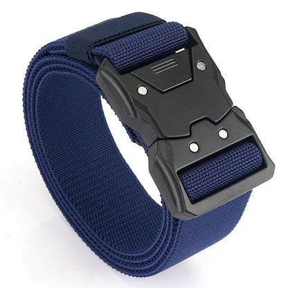 Men'S Outdoor Sports And Casual Nylon Elastic Buckle Automatic Tactical Canvas Belt