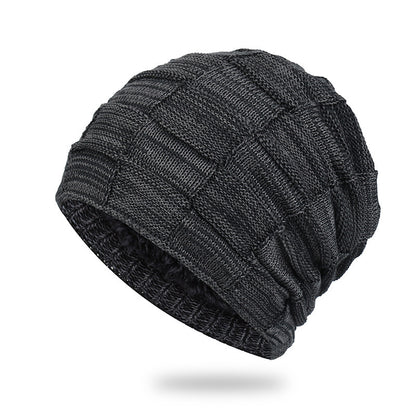 Men Vintage Warm Knitted Beanie Hat Outdoor Tactical Hat With Fleece Lining