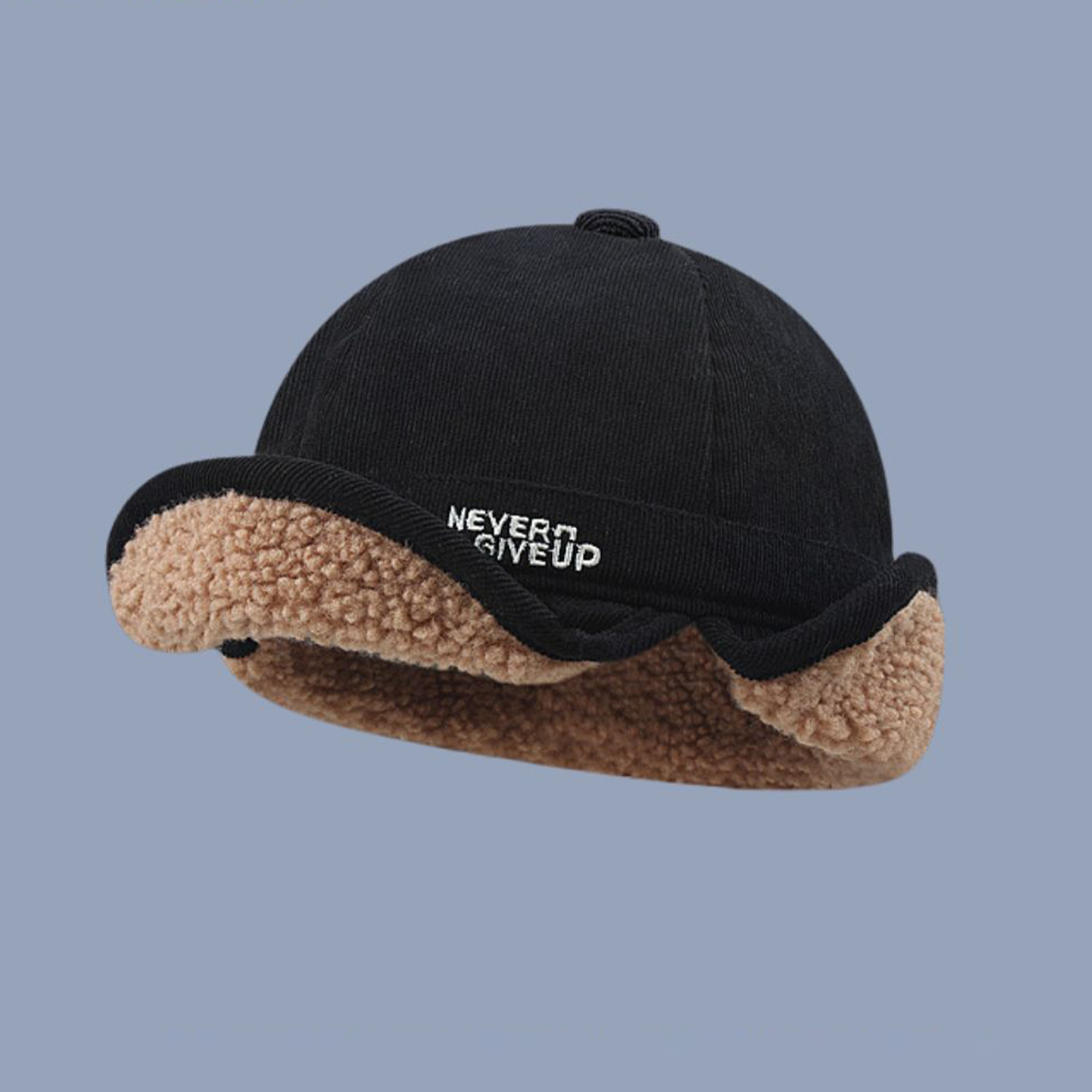 Unisex Autumn And Winter Lamb Wool Thickened Warm Duck Tongue Ear Cycling Flight Hat
