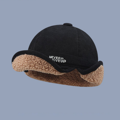 Unisex Autumn And Winter Lamb Wool Thickened Warm Duck Tongue Ear Cycling Flight Hat