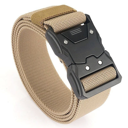 Men'S Outdoor Sports And Casual Nylon Elastic Buckle Automatic Tactical Canvas Belt