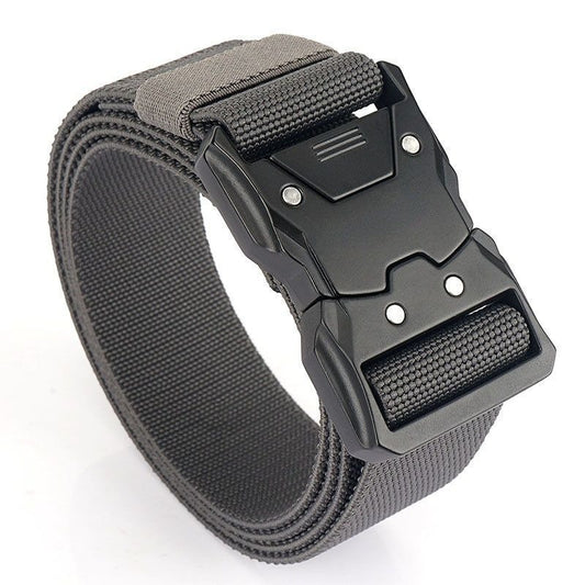 Men'S Outdoor Sports And Casual Nylon Elastic Buckle Automatic Tactical Canvas Belt