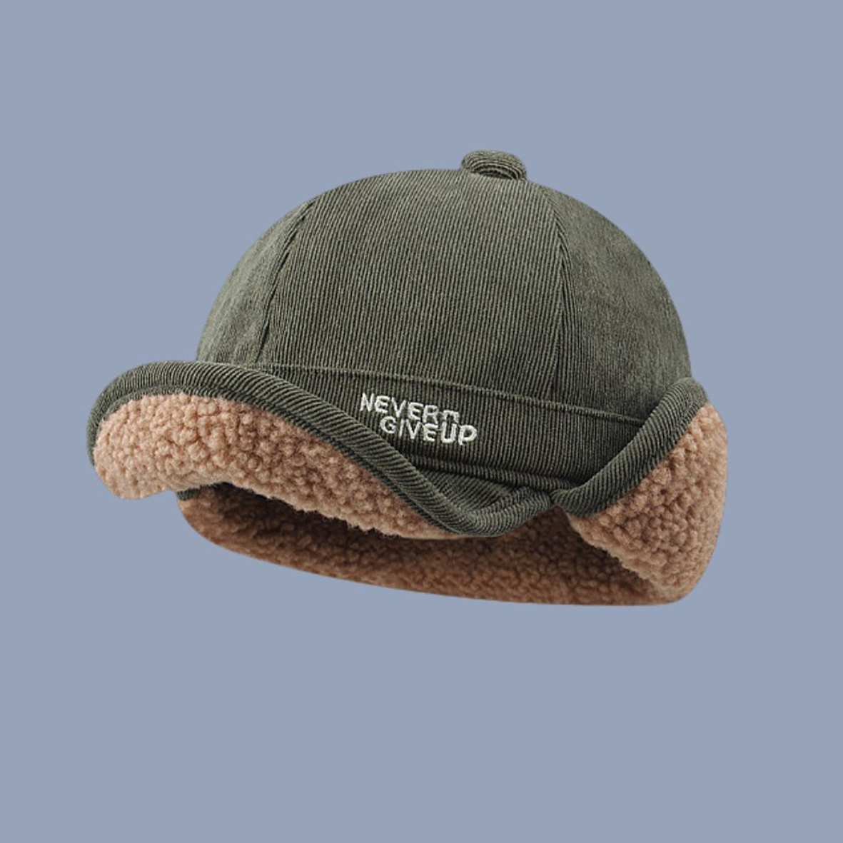 Unisex Autumn And Winter Lamb Wool Thickened Warm Duck Tongue Ear Cycling Flight Hat