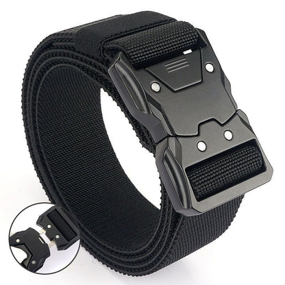 Men'S Outdoor Sports And Casual Nylon Elastic Buckle Automatic Tactical Canvas Belt