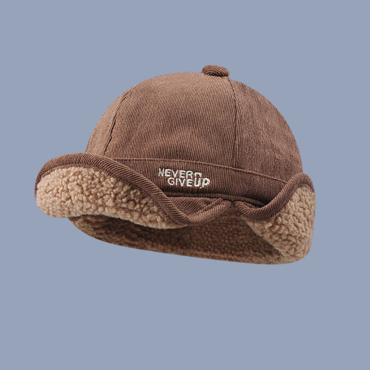 Unisex Autumn And Winter Lamb Wool Thickened Warm Duck Tongue Ear Cycling Flight Hat