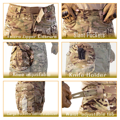 G3 Pantalones tácticos impermeables para hombres en Como con almohadilla de rodilla