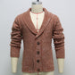 Warm Knit Solid Color Cardigan Men Sweater