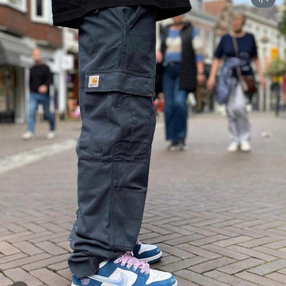 Cargo pants, large pockets, loose-fitting casual long pants, suitable for couples, city boy style.