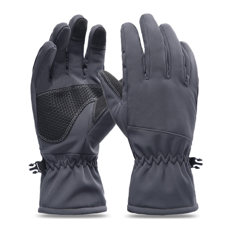 Winter Outdoor Sports Waterproof Windproof Warm and Velvet Padded Touch Screen Gloves