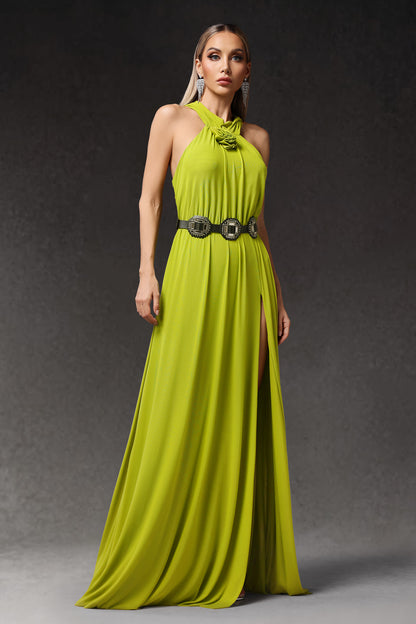 Ärmelloses Maxikleid von Naleza mit Blumenmuster und Schlitz