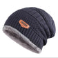 Double Layered Plush Solid Color Warm Men Hat