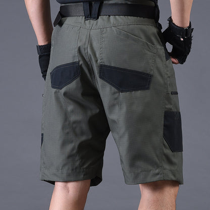Multi-bolso de vários zípers de secagem rápida de camuflagem à prova d'água shorts homens